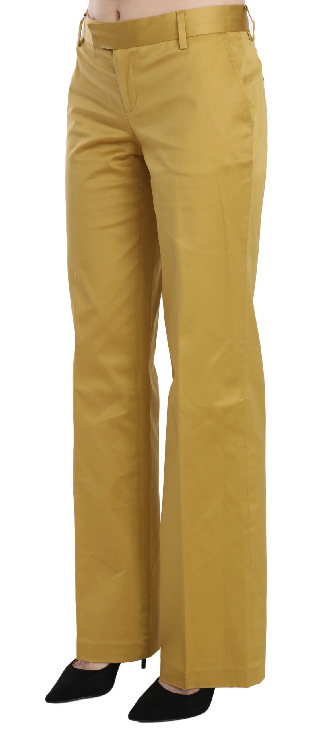 Just Cavalli | Mustard Yellow Straight Formal Trousers Pants