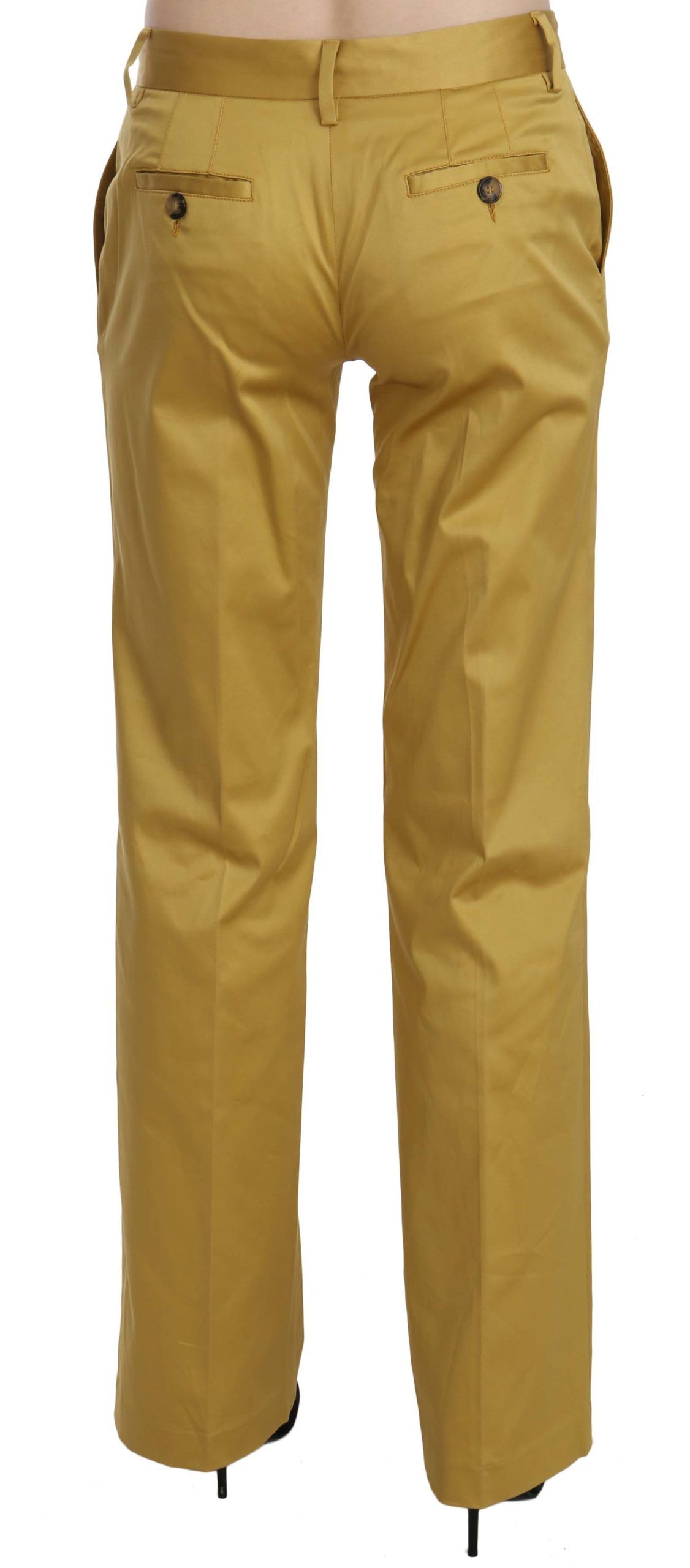 Just Cavalli | Mustard Yellow Straight Formal Trousers Pants