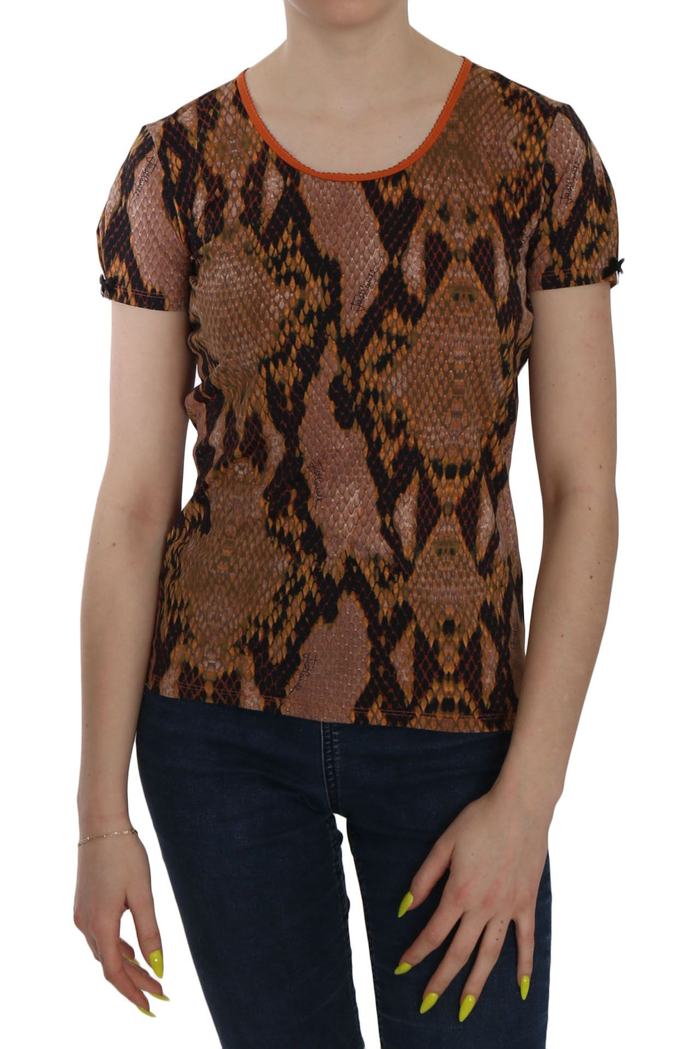 Just Cavalli | Snake Skin Print Short Sleeve Top T-shirt