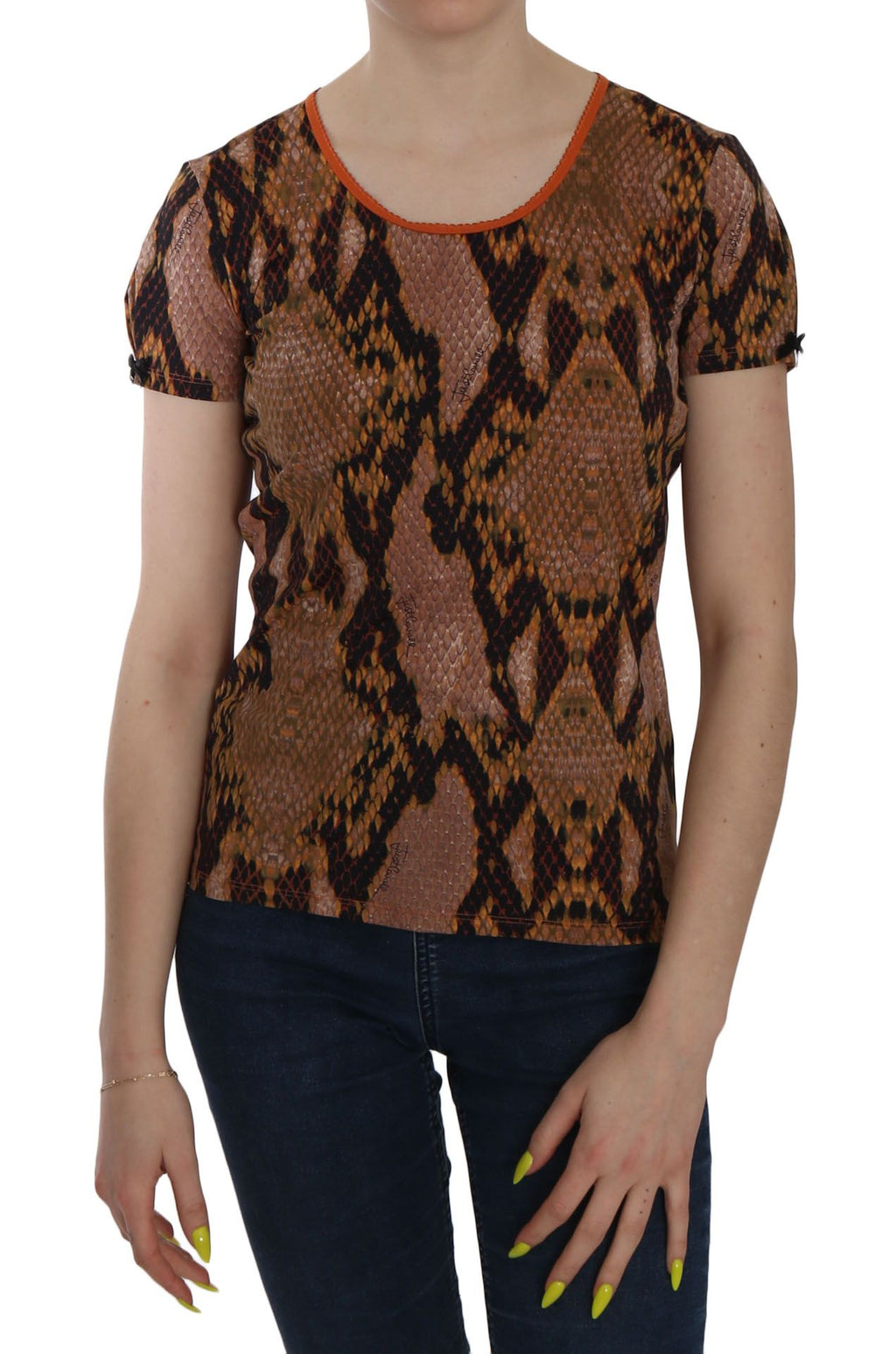 Just Cavalli | Snake Skin Print Short Sleeve Top T-shirt
