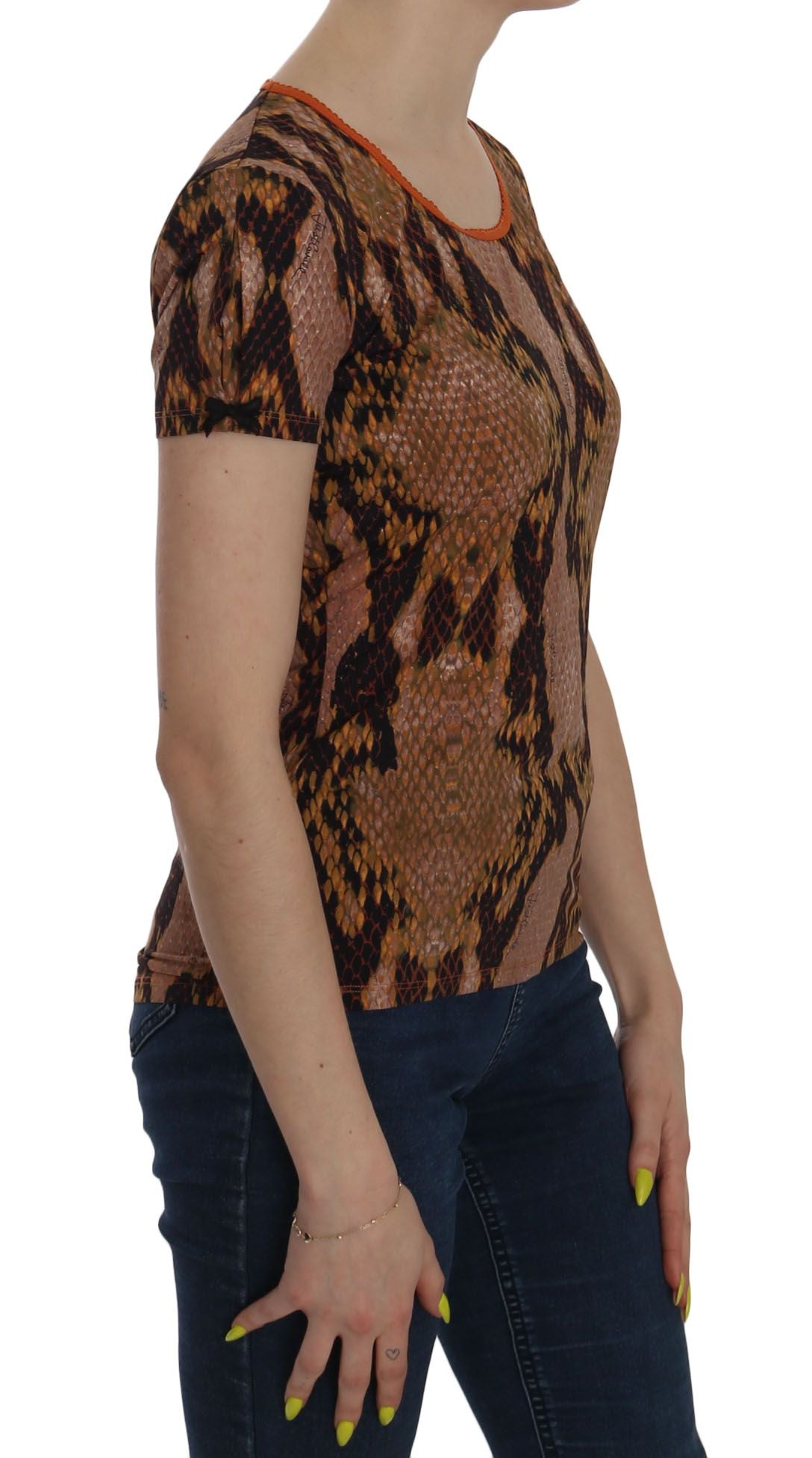 Just Cavalli | Snake Skin Print Short Sleeve Top T-shirt