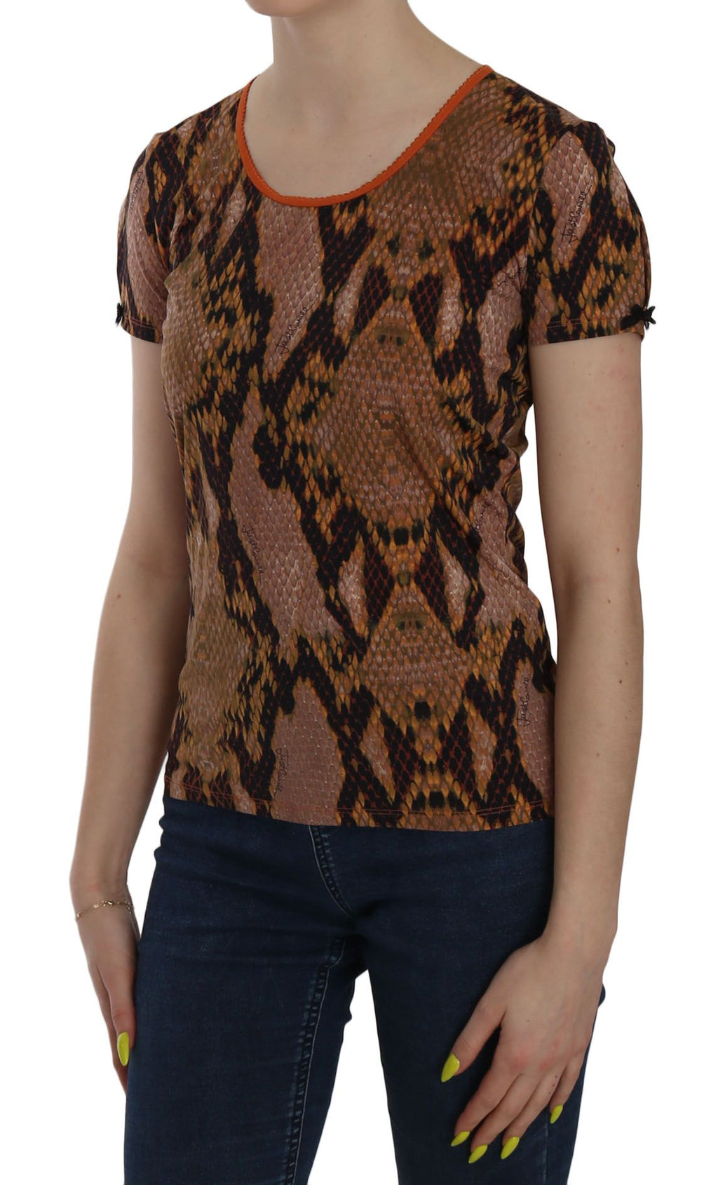 Just Cavalli | Snake Skin Print Short Sleeve Top T-shirt
