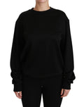 Dolce & Gabbana | Black Cotton Crewneck Pullover Sweater
