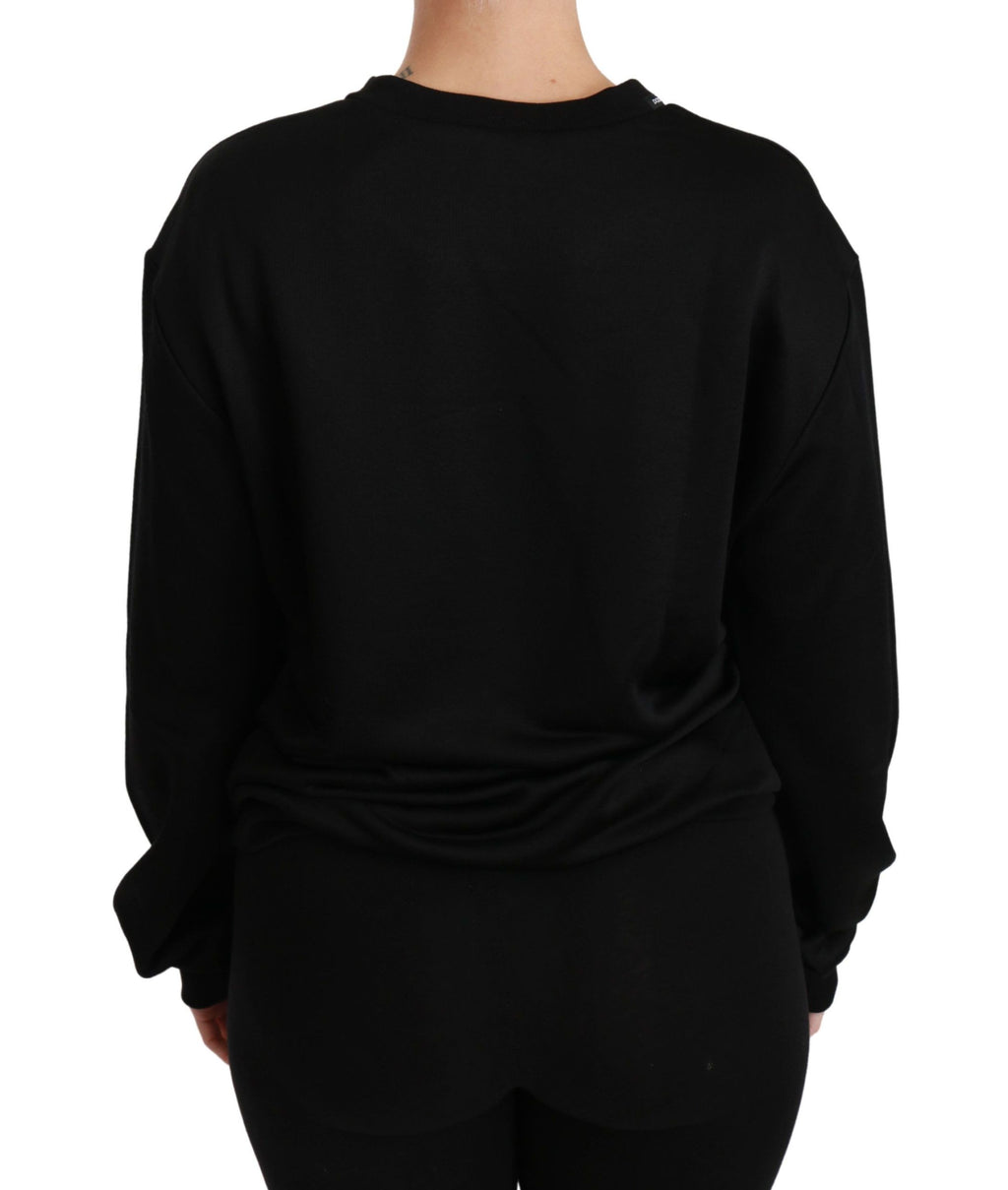 Dolce & Gabbana | Black Cotton Crewneck Pullover Sweater