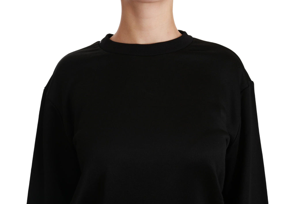 Dolce & Gabbana | Black Cotton Crewneck Pullover Sweater