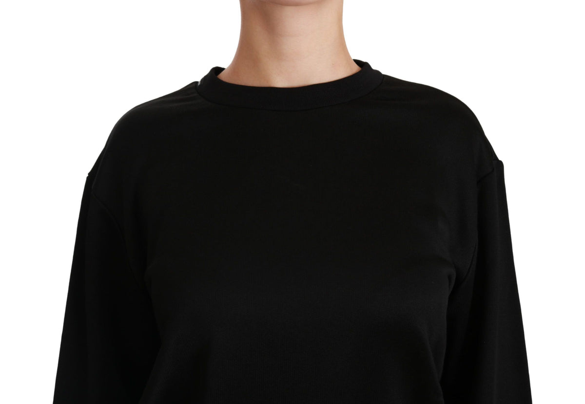 Dolce & Gabbana | Black Cotton Crewneck Pullover Sweater