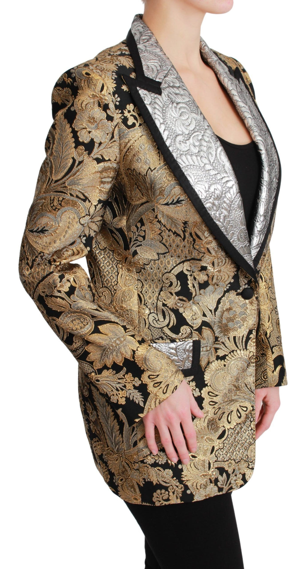 Dolce & Gabbana | Black Gold Jacquard Blazer Jacket