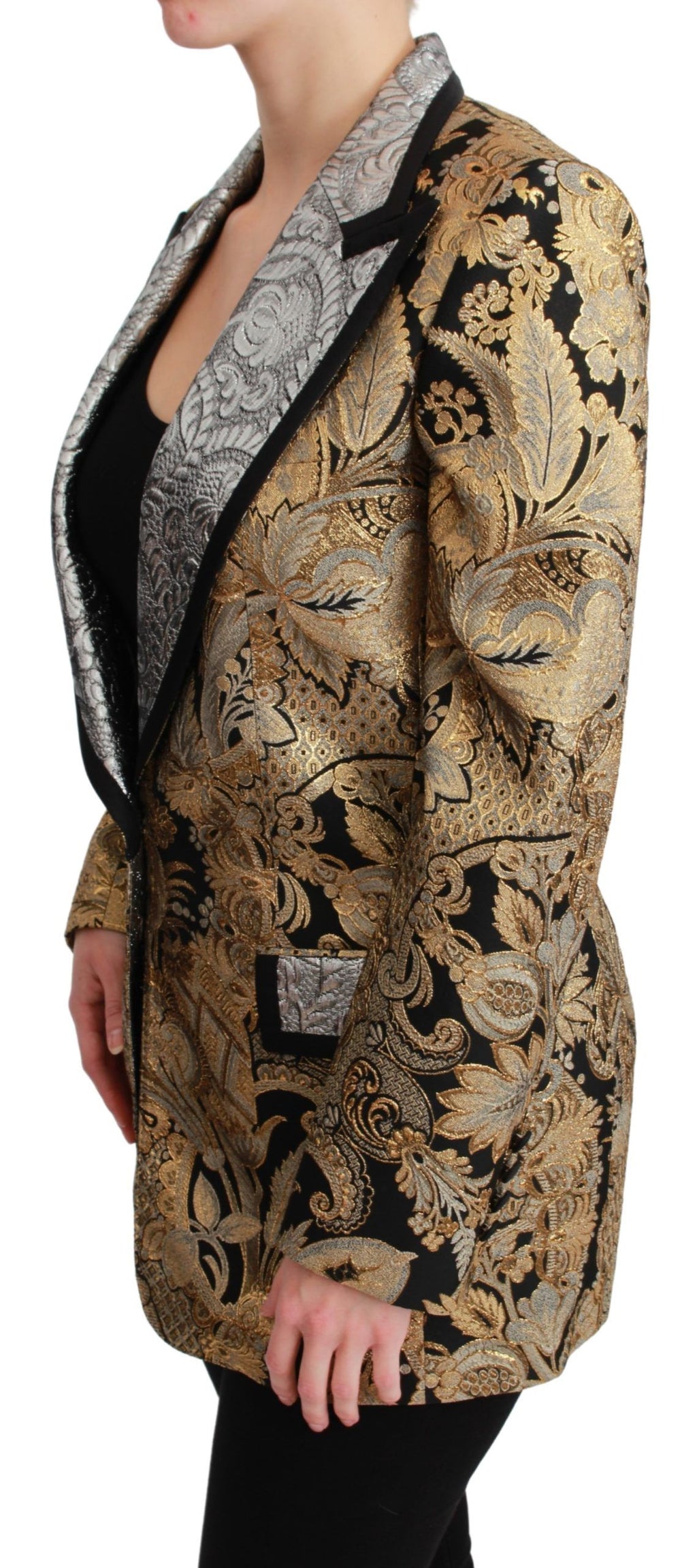Dolce & Gabbana | Black Gold Jacquard Blazer Jacket