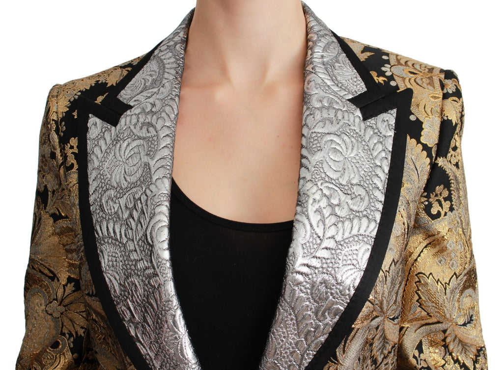 Dolce & Gabbana | Black Gold Jacquard Blazer Jacket