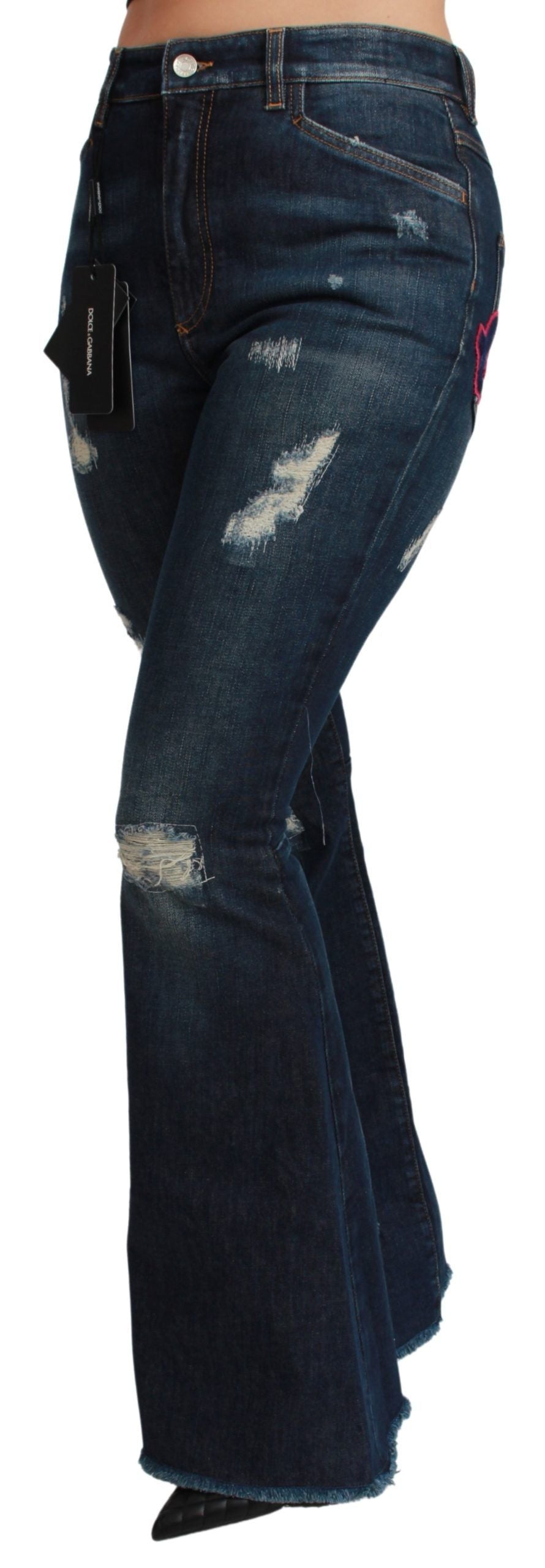 Dolce & Gabbana | Blue Denim Cotton Stretch Flared Jeans