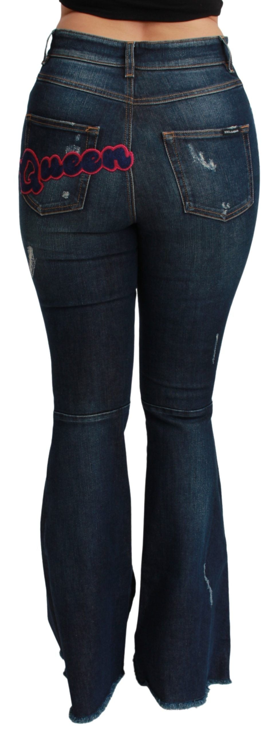 Dolce & Gabbana | Blue Denim Cotton Stretch Flared Jeans
