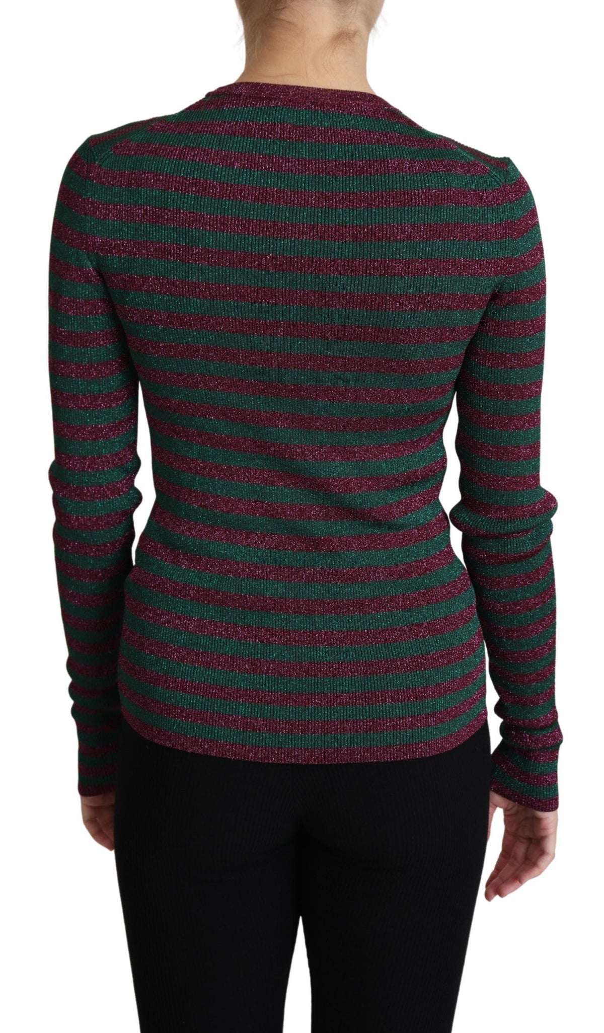 Dolce & Gabbana | Multicolor Stripes Crew Neck Pullover Sweater