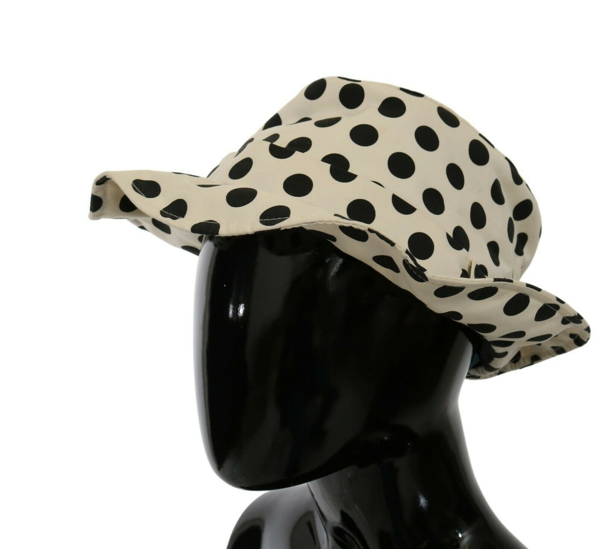 Dolce & Gabbana | White 100% Cotton Polka Dot Design Trilby Hat