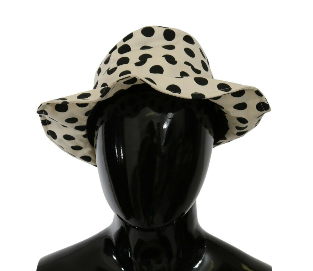 Dolce & Gabbana | White 100% Cotton Polka Dot Design Trilby Hat