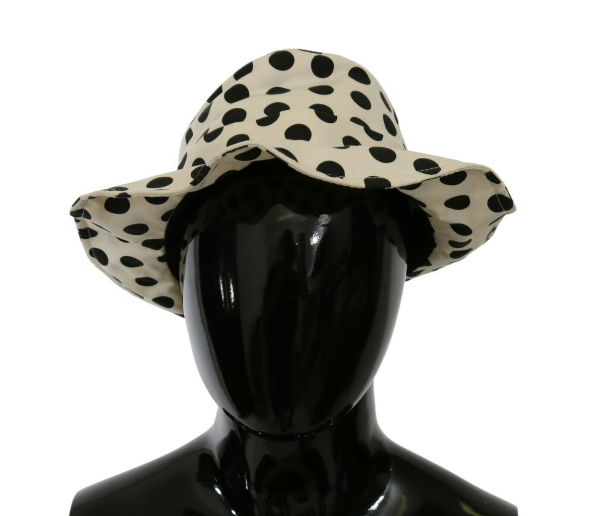 Dolce & Gabbana | White 100% Cotton Polka Dot Design Trilby Hat