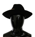 Dolce & Gabbana | Black Lapin Amor Gignit Wide Brim Panama Hat