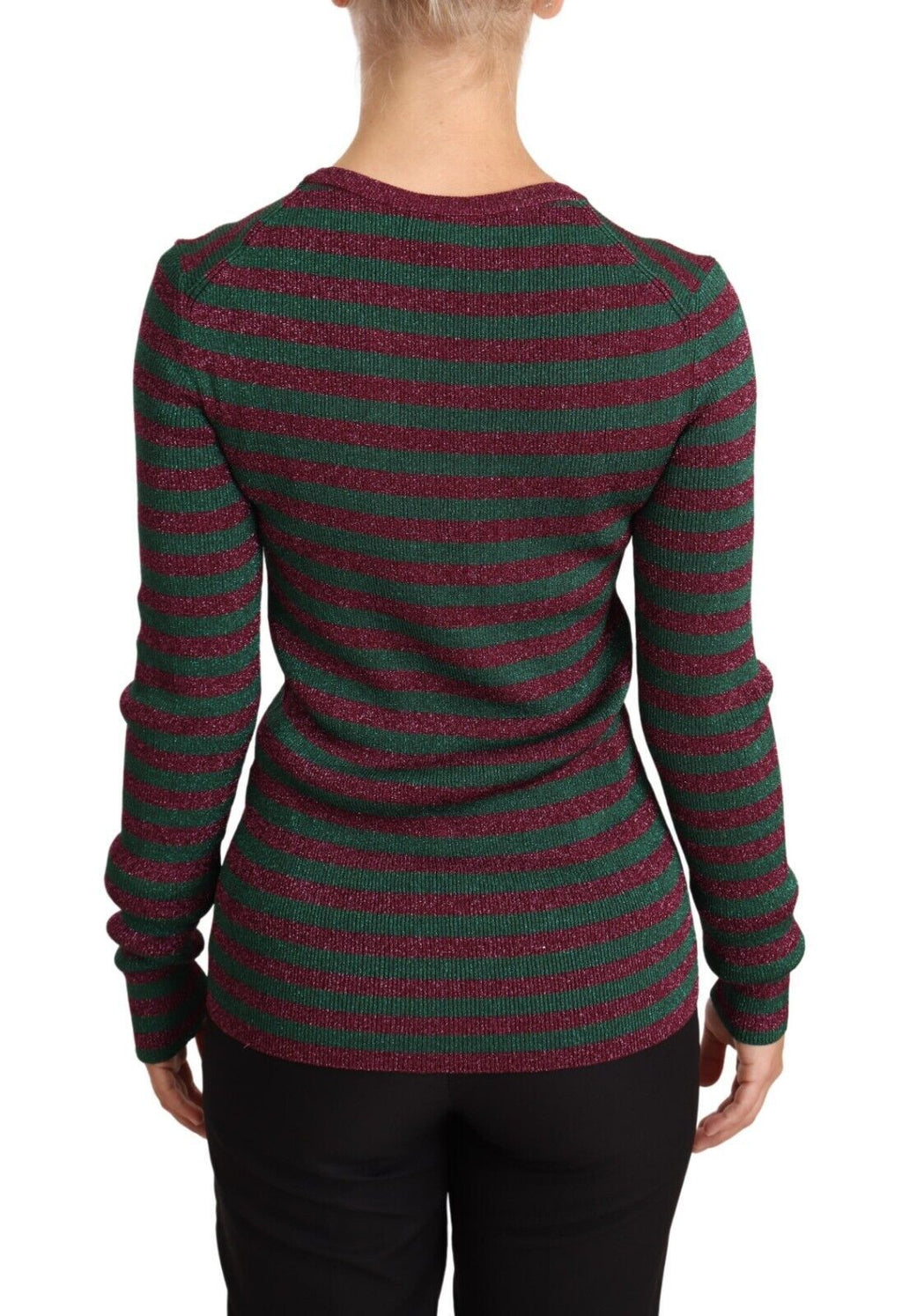 Dolce & Gabbana | Multicolor Striped Crew Neck Pullover Sweater