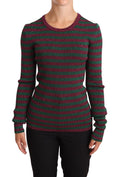 Dolce & Gabbana | Multicolor Striped Crew Neck Pullover Sweater