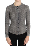 Dolce & Gabbana | Black White Wool Top Cardigan Sweater