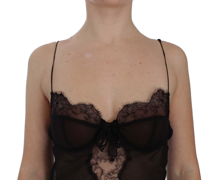 Dolce & Gabbana | Black Silk Lace Babydoll Lingerie Top