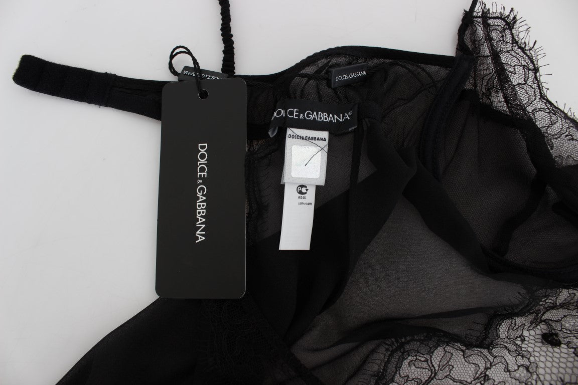 Dolce & Gabbana | Black Silk Lace Babydoll Lingerie Top