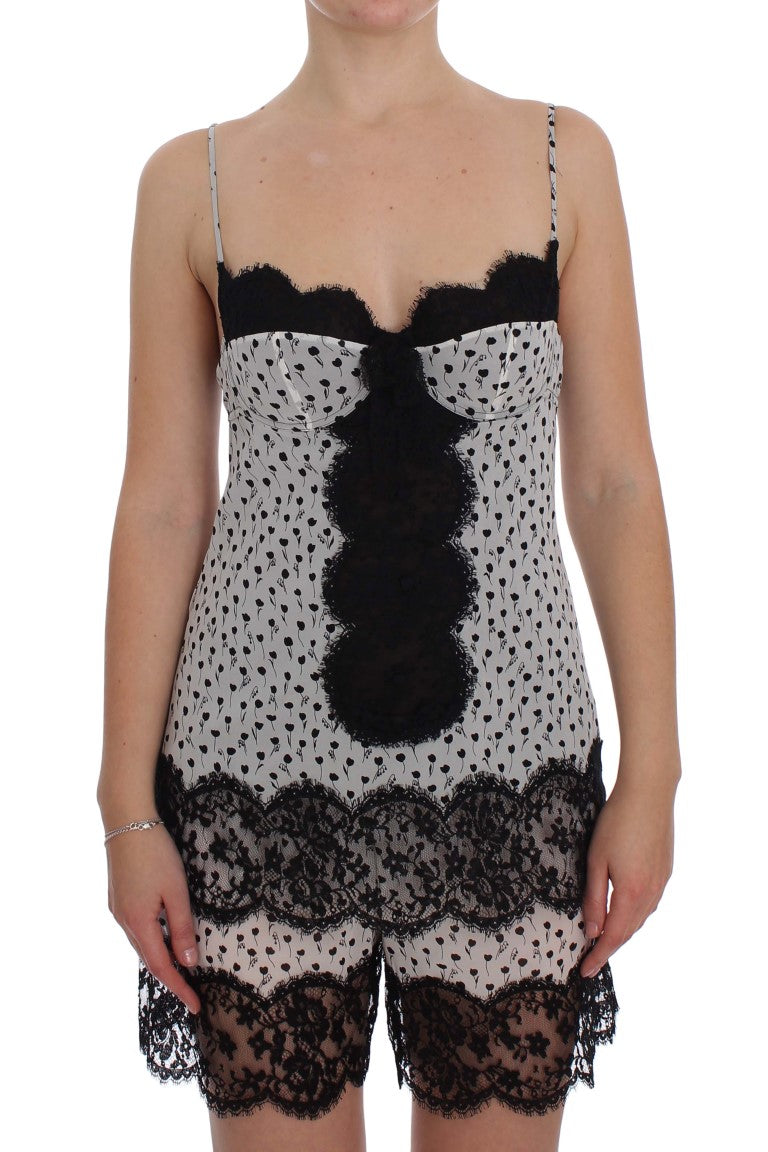 Dolce & Gabbana | Black Silk Lace Babydoll Lingerie Top