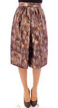 Dolce & Gabbana | Brown Floral Silk Straight Full Skirt