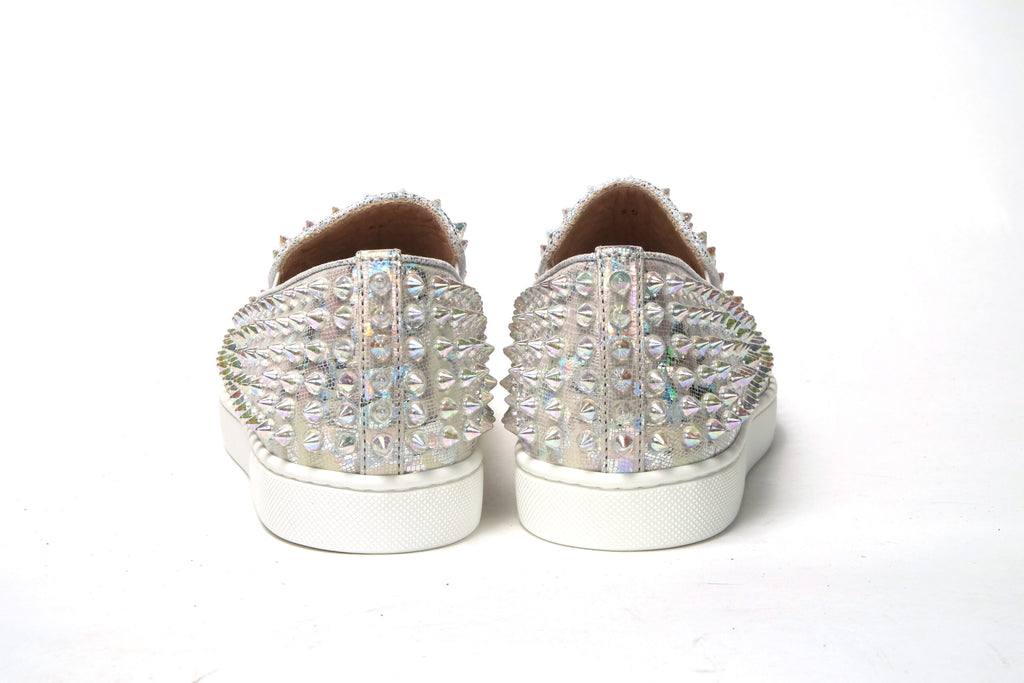 Christian Louboutin | White Ab/Clear Ab Roller Boat Woman Flat Sneaker