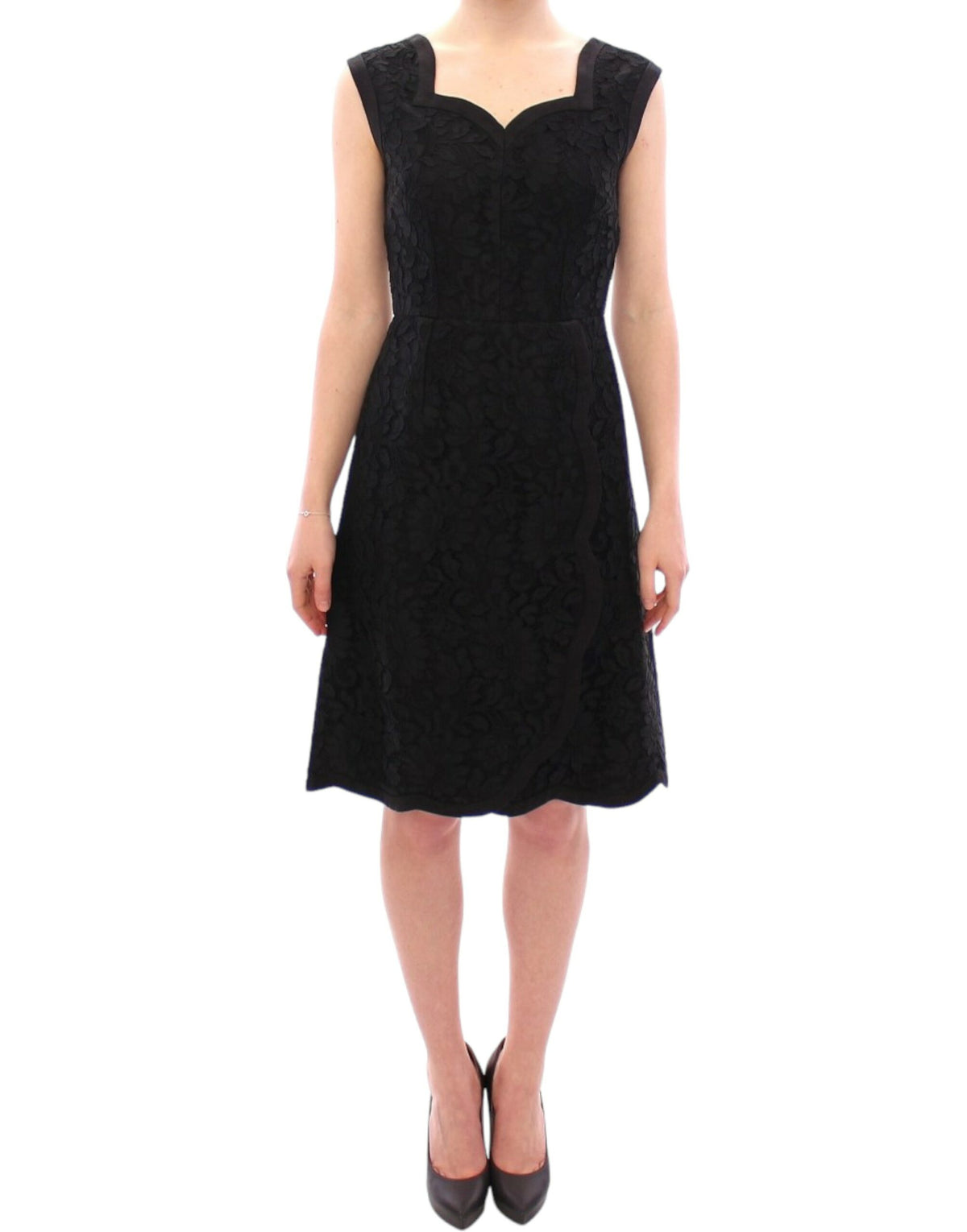 Dolce & Gabbana | Black floral lace sicily runway dress