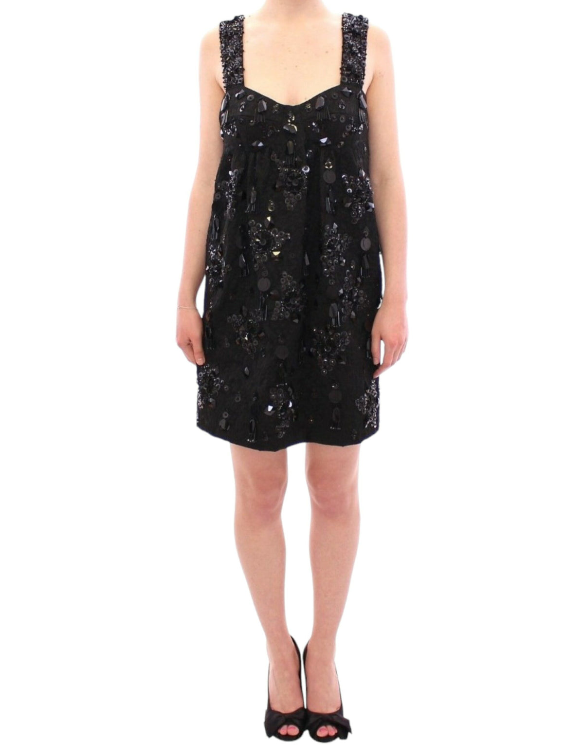 Dolce & Gabbana | Black floral crystal embedded dress