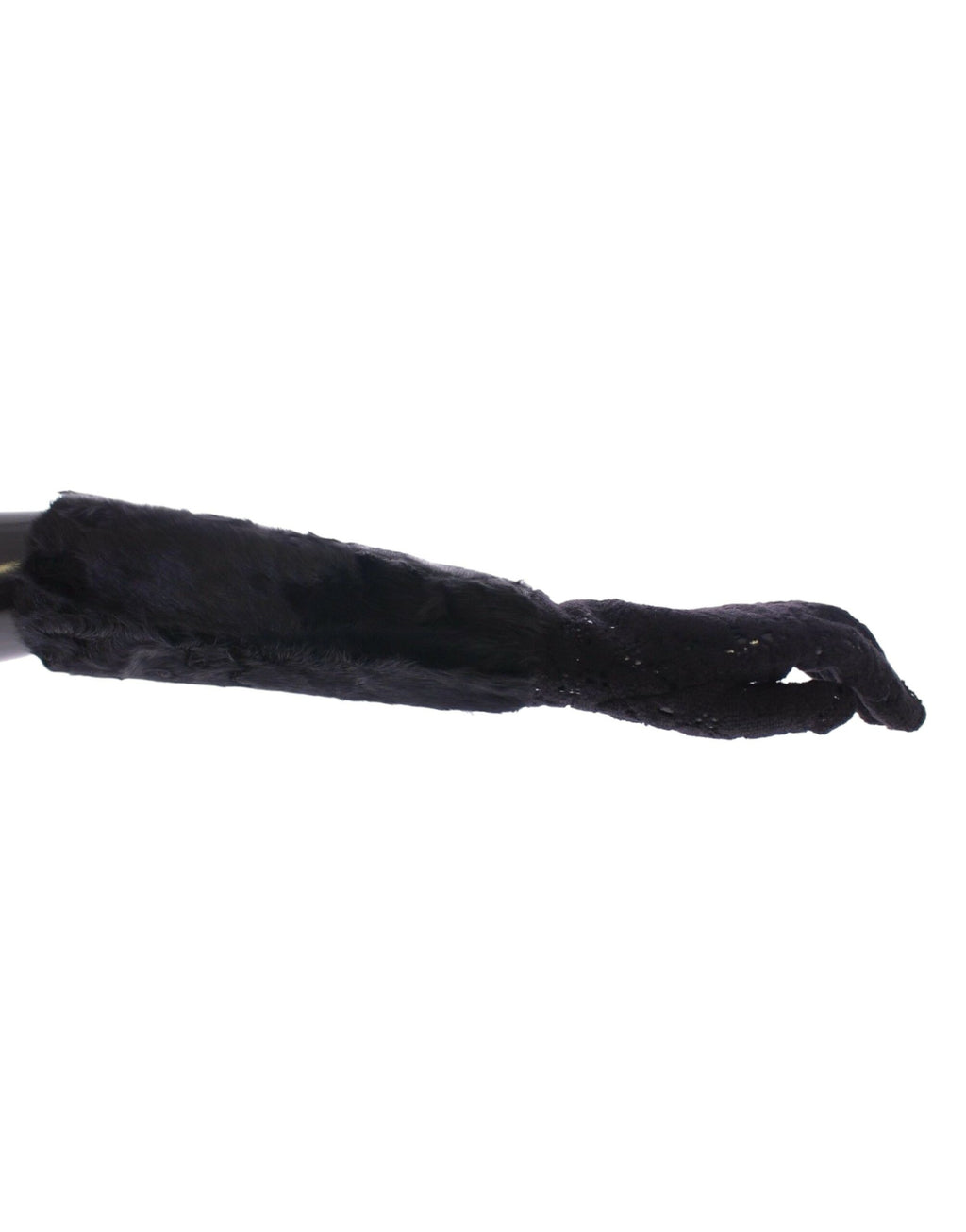 Dolce & Gabbana | Black Lace Wool Lambskin Fur Elbow Gloves