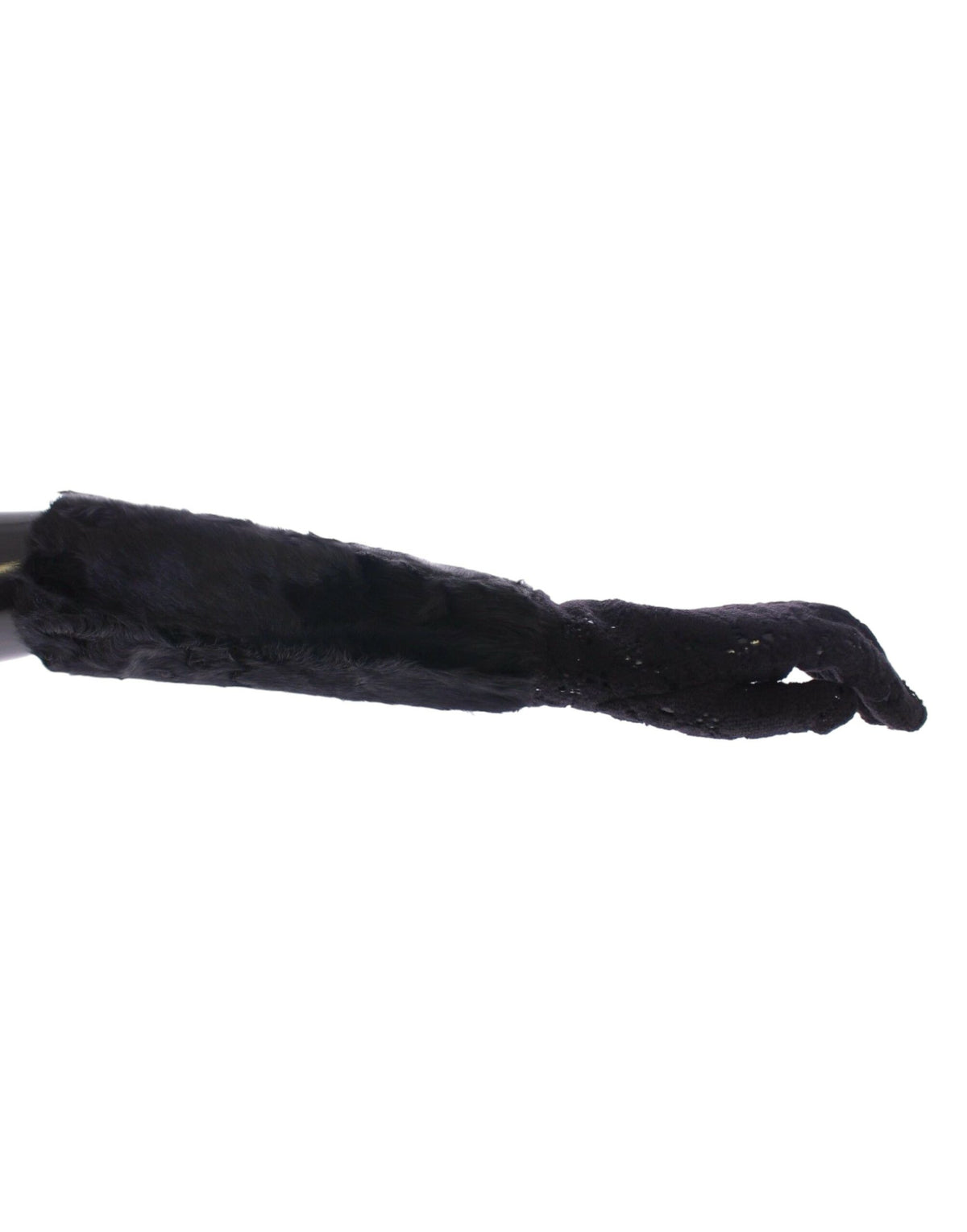 Dolce & Gabbana | Black Lace Wool Lambskin Fur Elbow Gloves