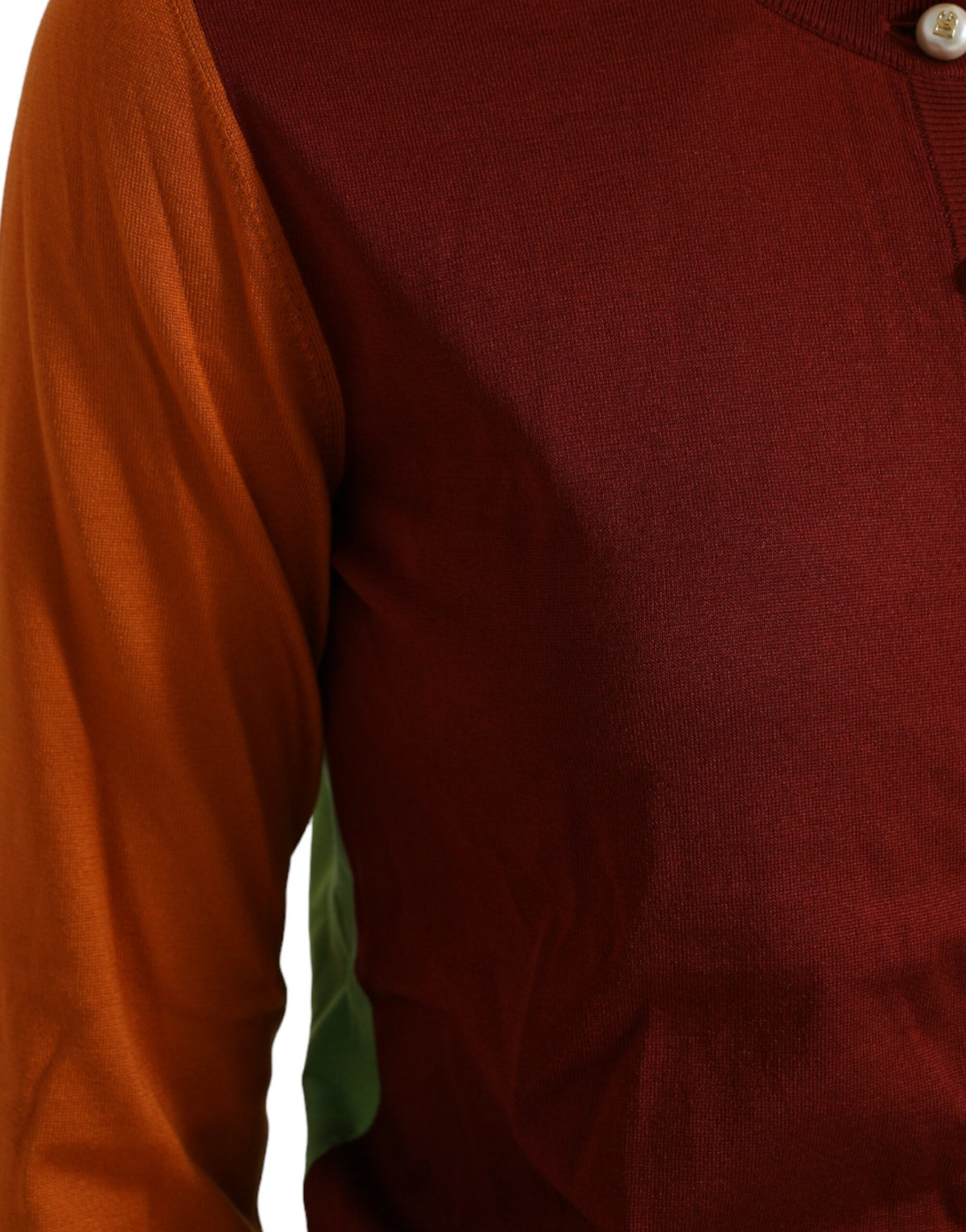 Dolce & Gabbana | Multicolor Silk Crewneck Cardigan Sweater