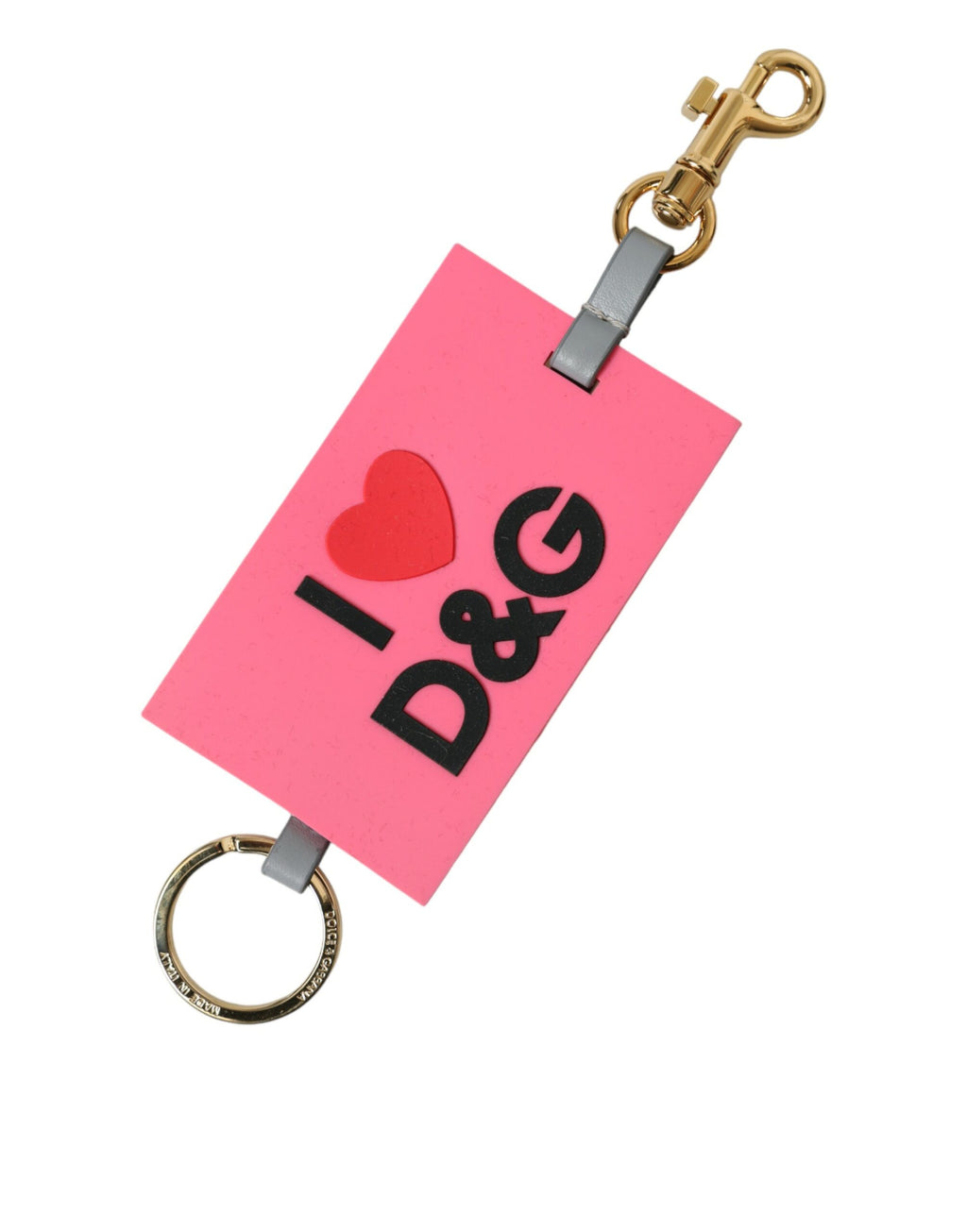 Dolce & Gabbana | Pink Silicone DG Logo Gold Brass Keychain
