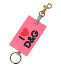 Dolce & Gabbana | Pink Silicone DG Logo Gold Brass Keychain