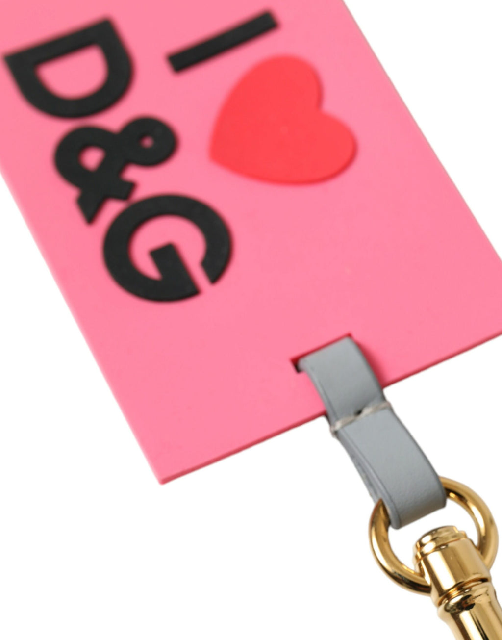 Dolce & Gabbana | Pink Silicone DG Logo Gold Brass Keychain