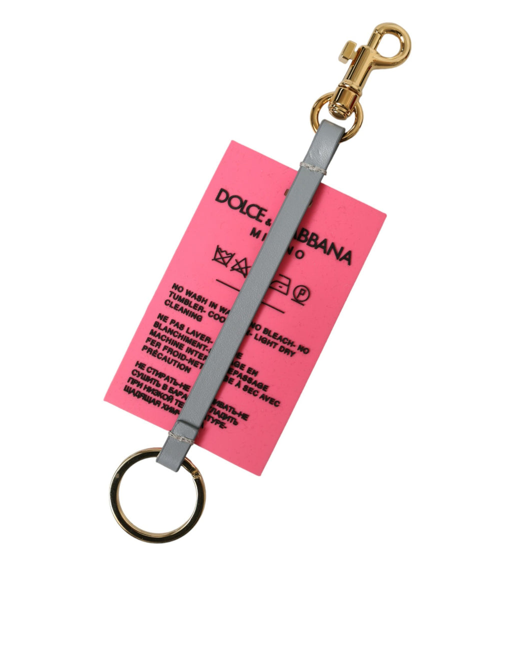 Dolce & Gabbana | Pink Silicone DG Logo Gold Brass Keychain