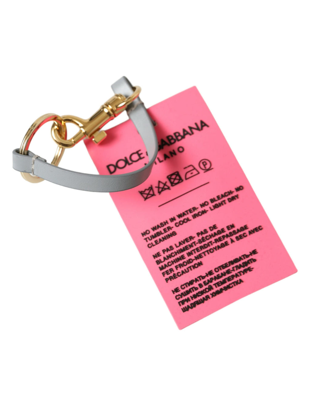 Dolce & Gabbana | Pink Silicone DG Logo Gold Brass Keychain