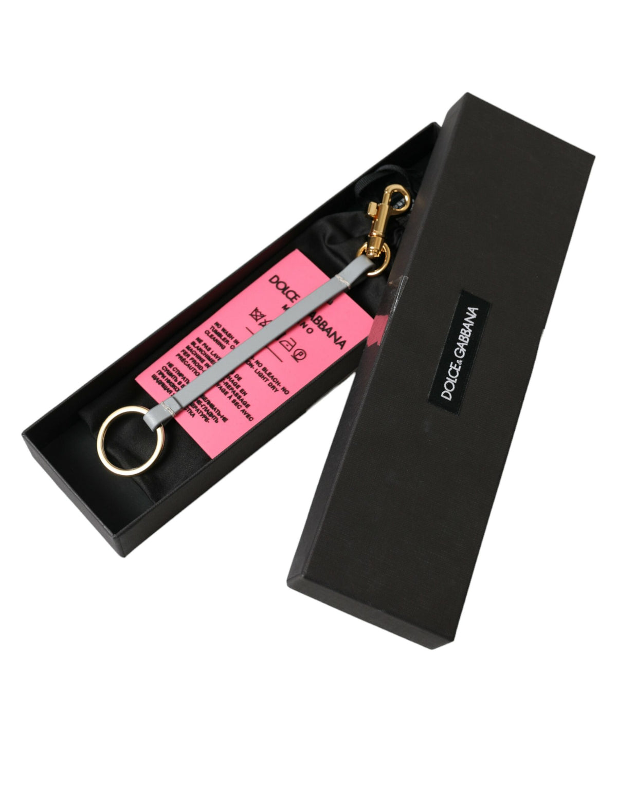 Dolce & Gabbana | Pink Silicone DG Logo Gold Brass Keychain