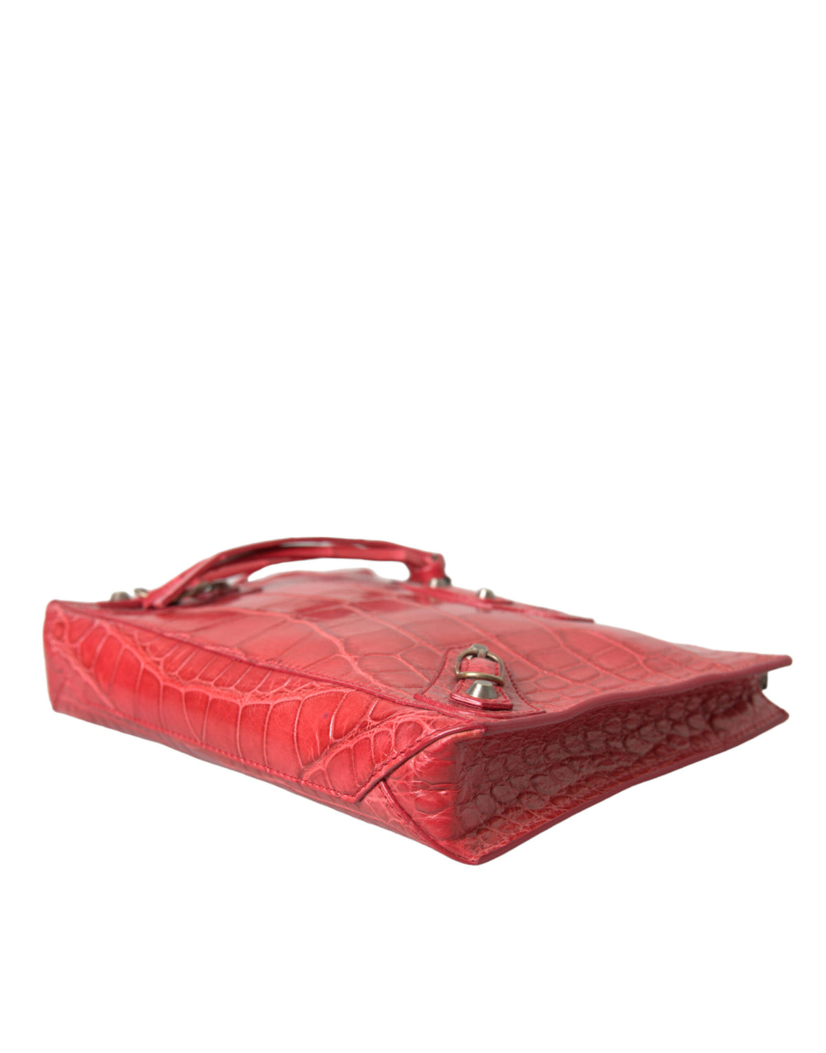 Balenciaga | Red Exotic Skin Leather Classic Pouch Purse Wristlet Bag