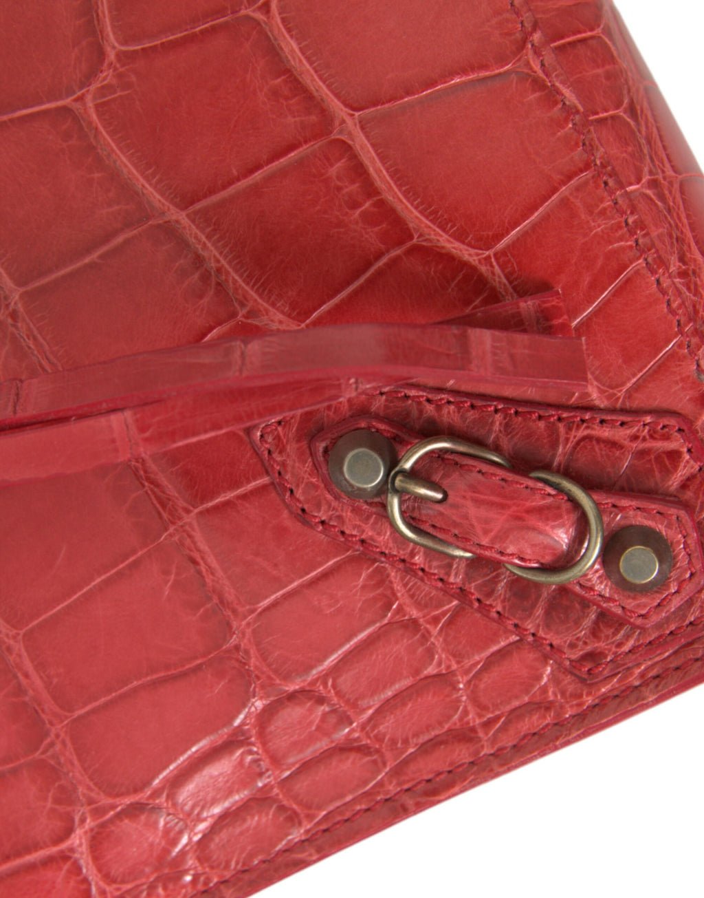 Balenciaga | Red Exotic Skin Leather Classic Pouch Purse Wristlet Bag