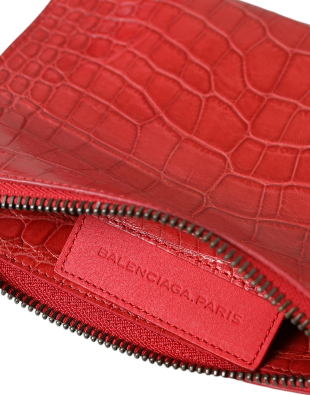Balenciaga | Red Exotic Skin Leather Classic Pouch Purse Wristlet Bag