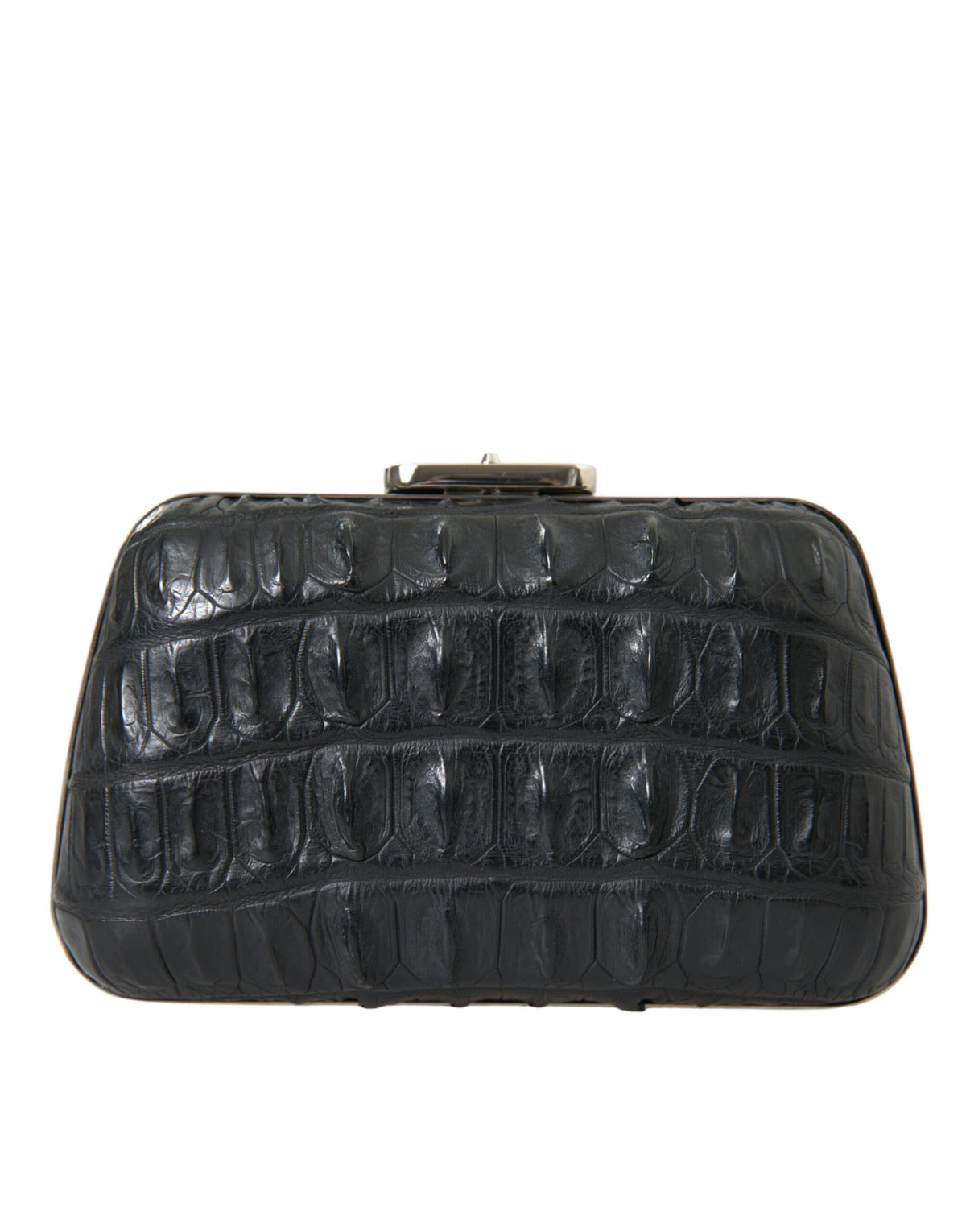 Balenciaga | Black Exotic Skin Leather Shoulder Crossbody Box Clutch Bag