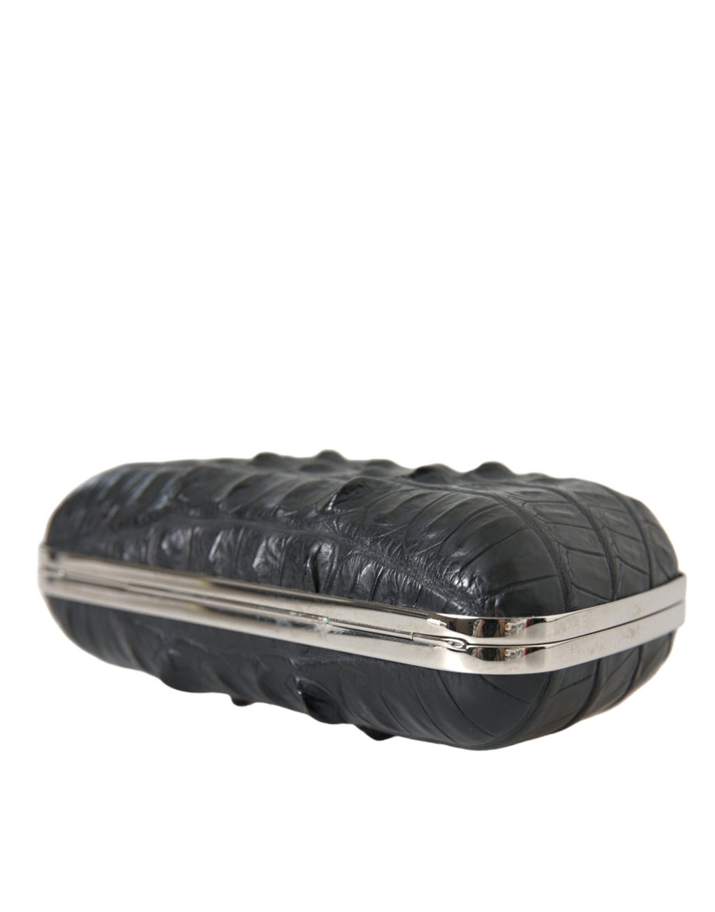 Balenciaga | Black Exotic Skin Leather Shoulder Crossbody Box Clutch Bag