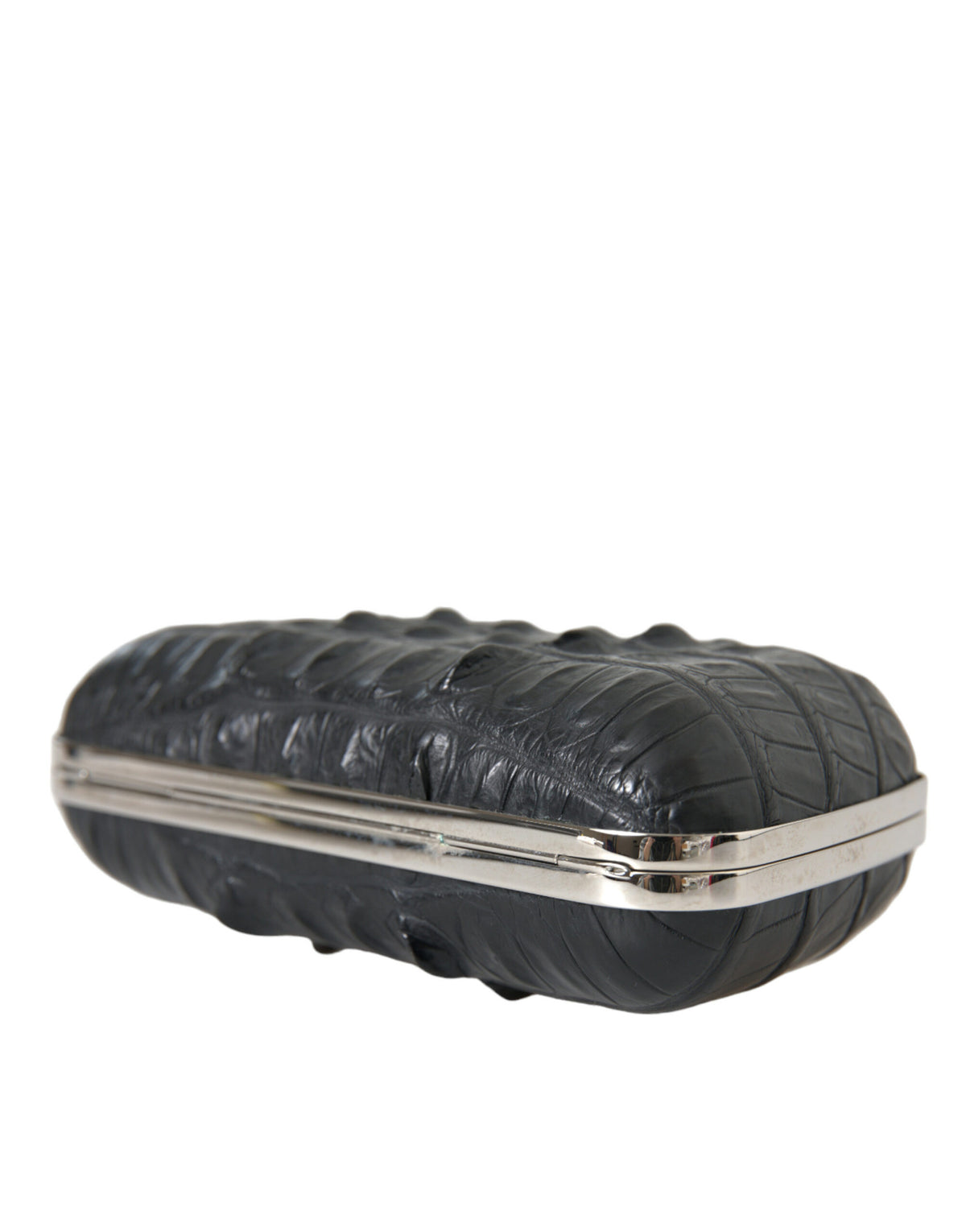 Balenciaga | Black Exotic Skin Leather Shoulder Crossbody Box Clutch Bag