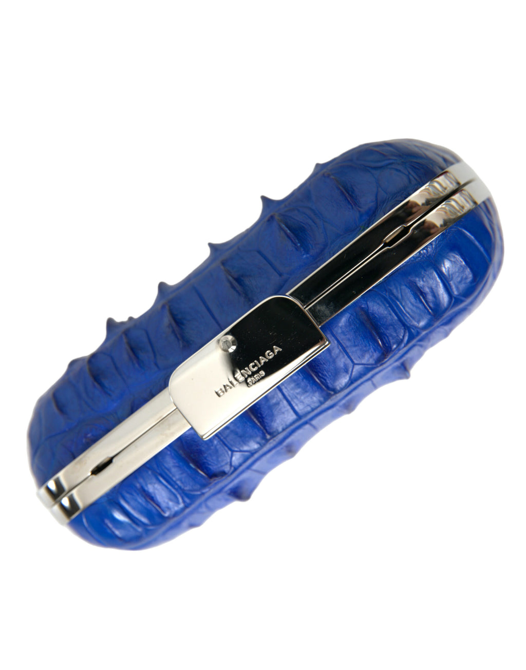 Balenciaga | Blue Exotic Skin Leather Shoulder Crossbody Box Clutch Bag