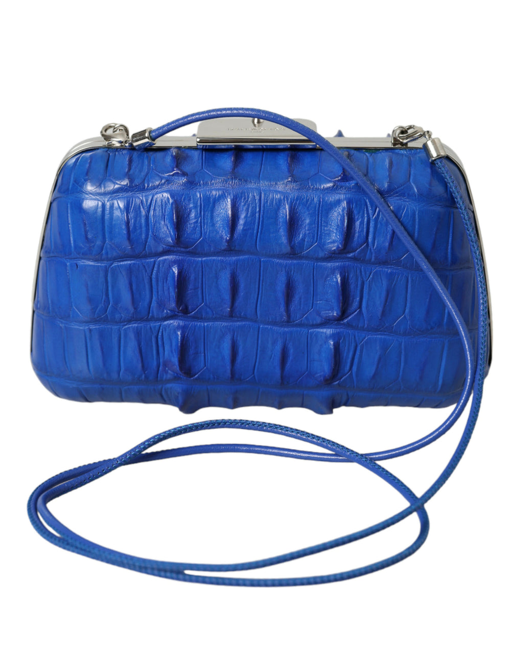 Balenciaga | Blue Exotic Skin Leather Shoulder Crossbody Box Clutch Bag