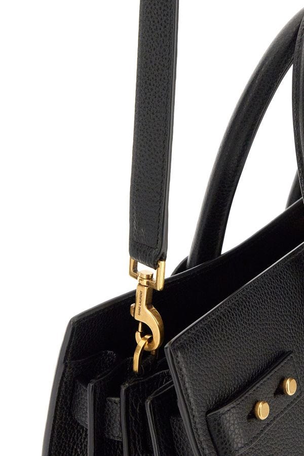 Saint Laurent | Black Calf Leather Sac De Jour Handbag
