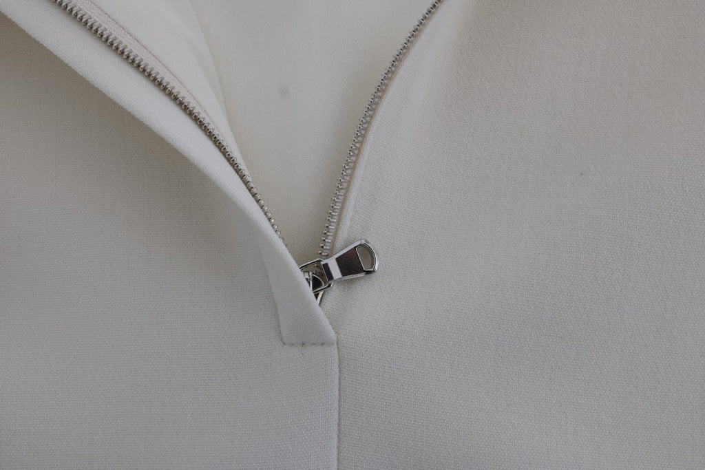 Dolce & Gabbana | White Wool Stretch Brooch Shift Dress