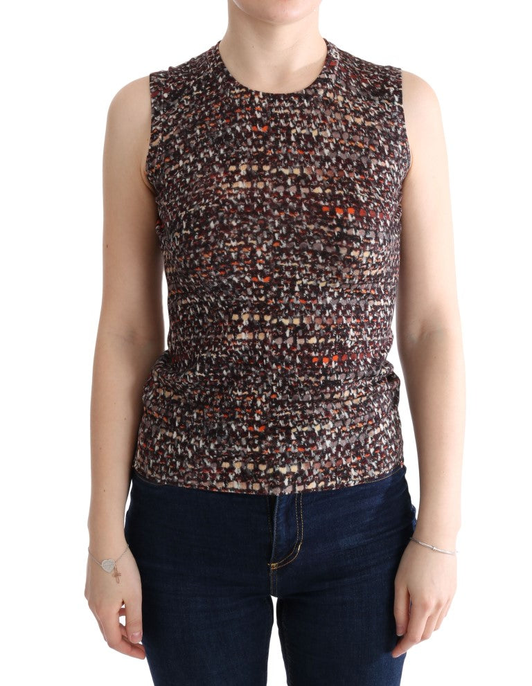Dolce & Gabbana | Multicolor Print Knit Top Wool T-shirt